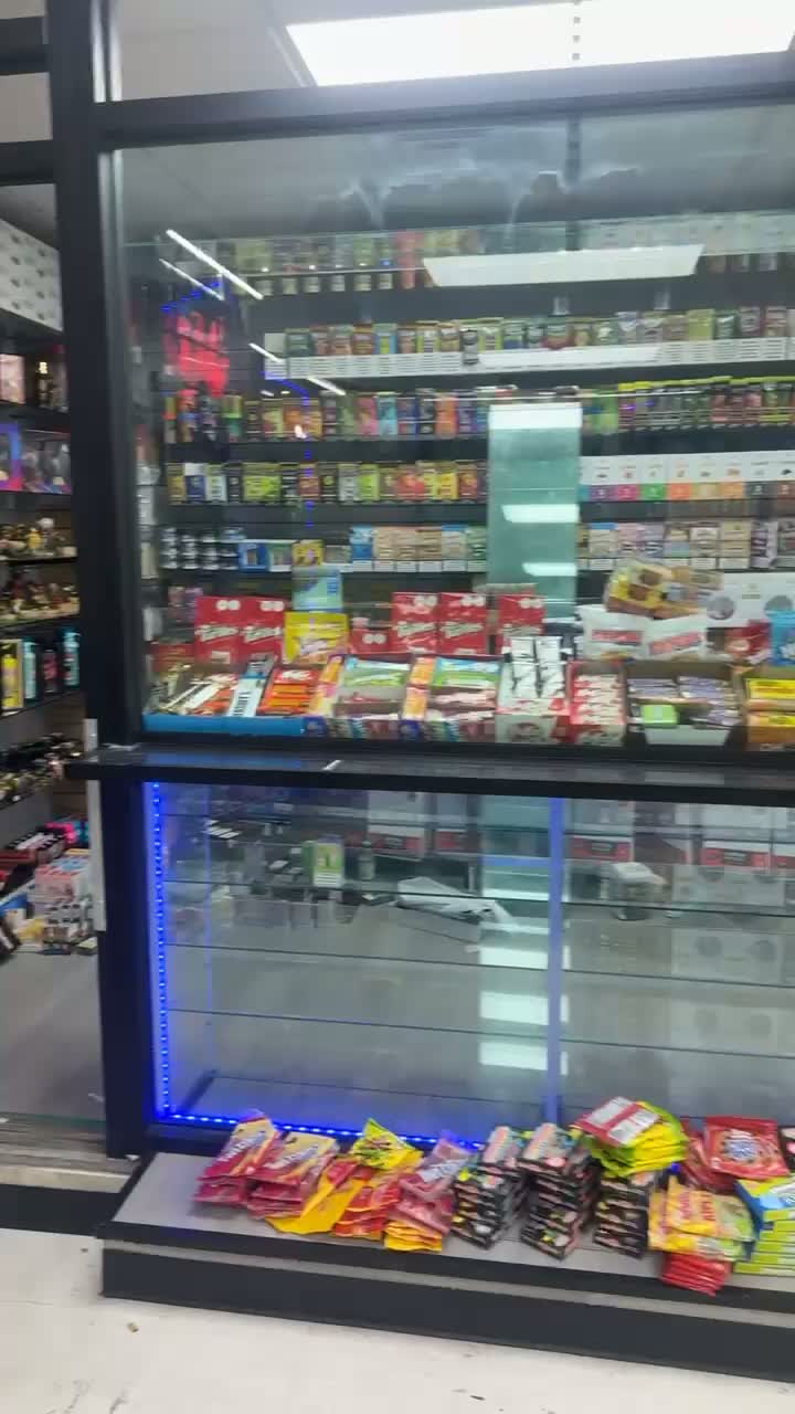 Retail glass display case installation