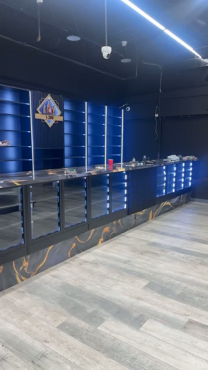Backlit LED retail casework installation