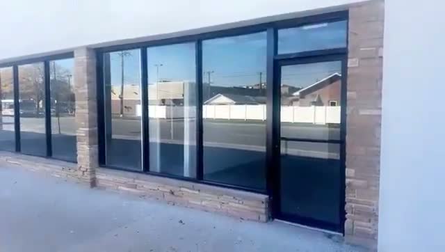 Storefront glass door and window installation
